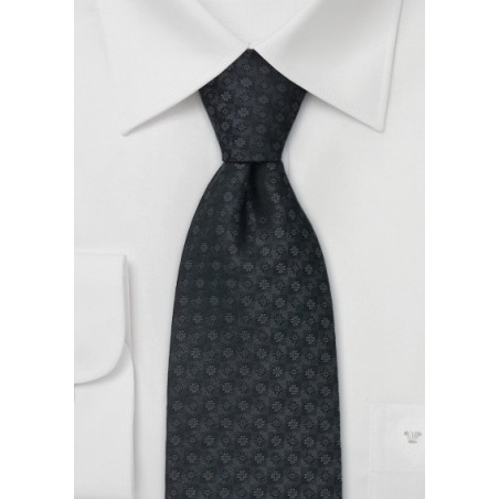 Designer neckties - Charcoal gray silk tie by Chevalier