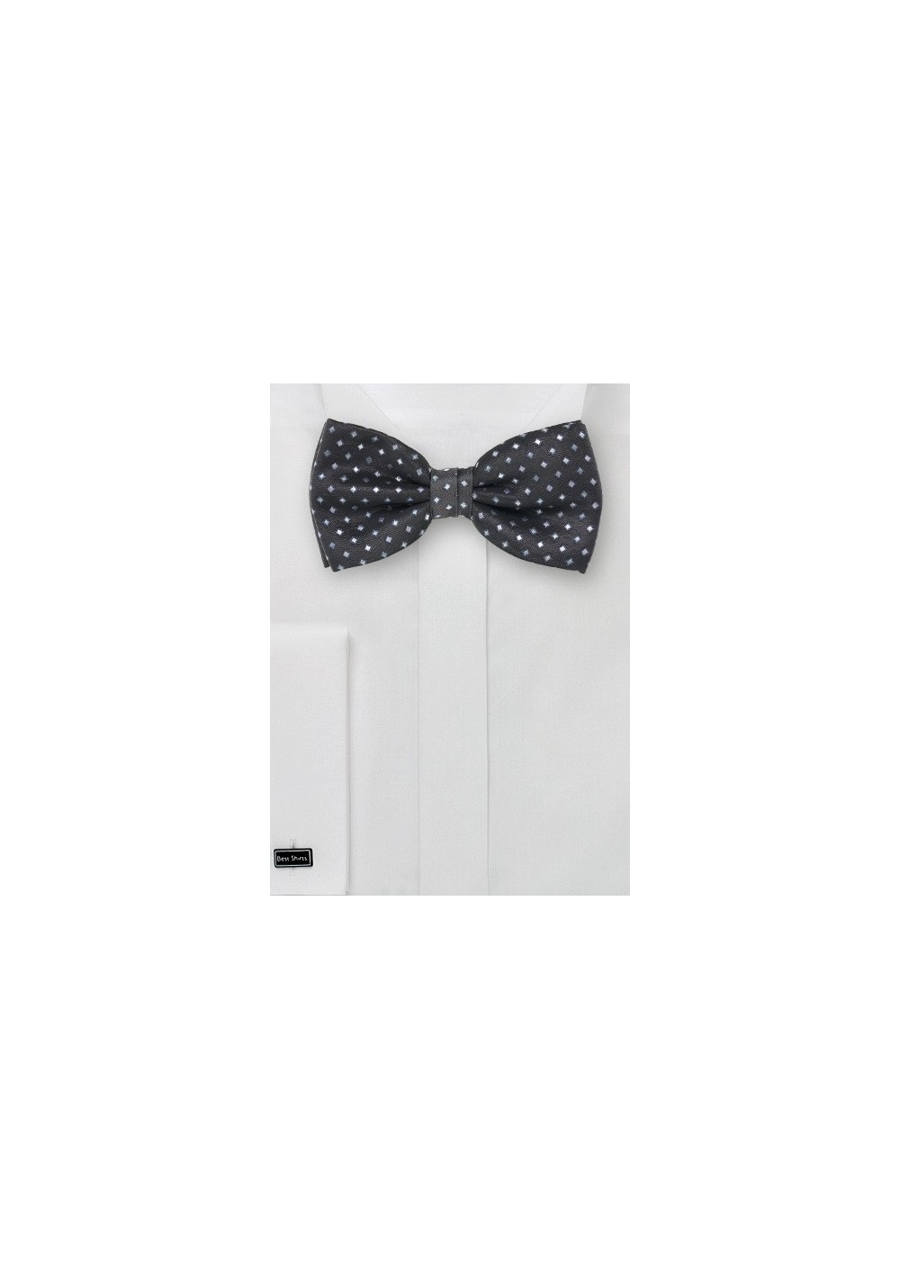 Gray Bow Ties - Bow Tie Set With Matching Pocket Square