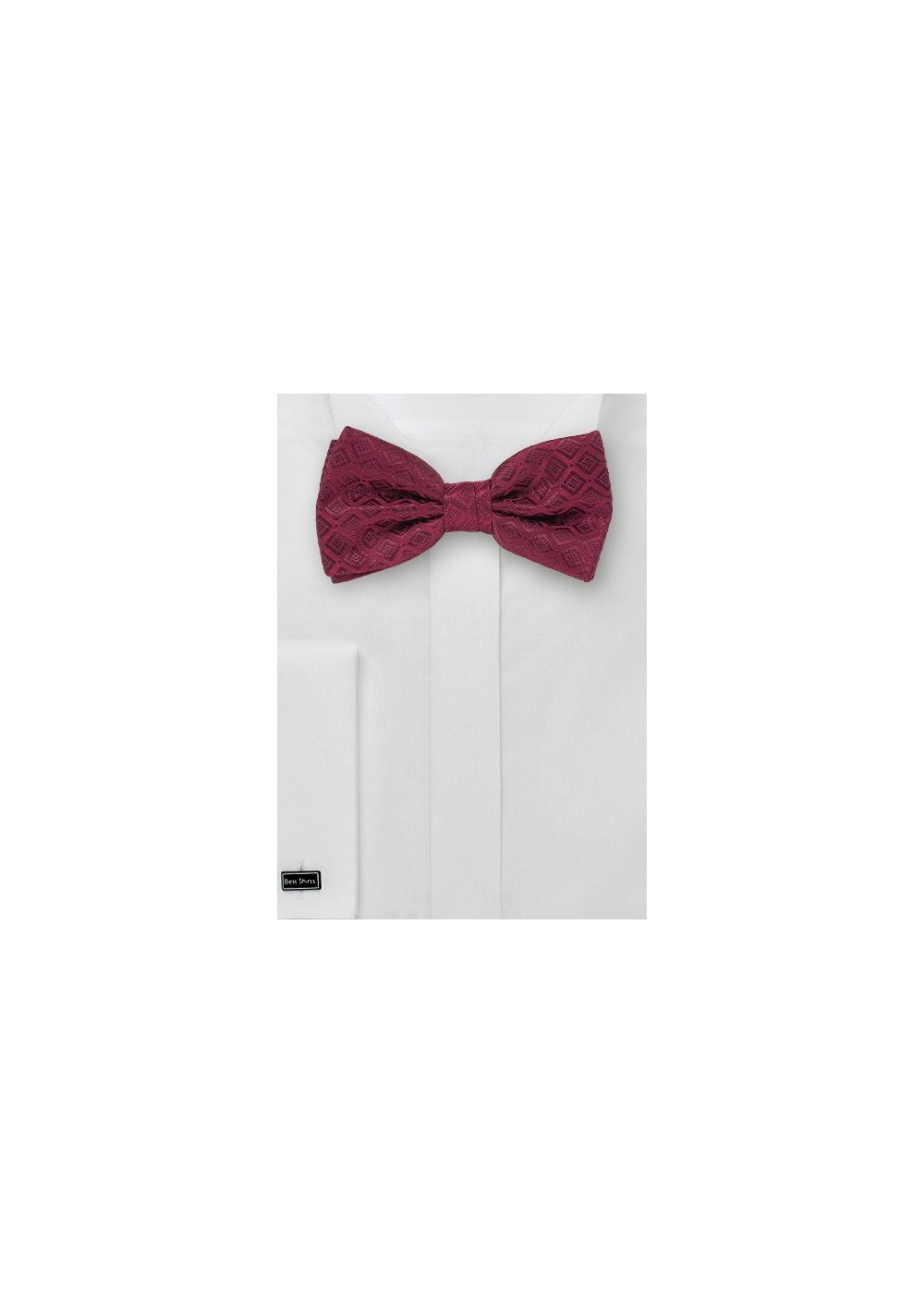 Wine Red Bow Ties - Bow Tie Set With Matching Pocket Square