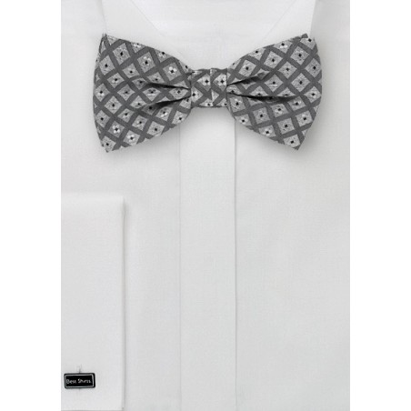 Patterned Bow Ties - Bow Tie Set With Matching Pocket Square