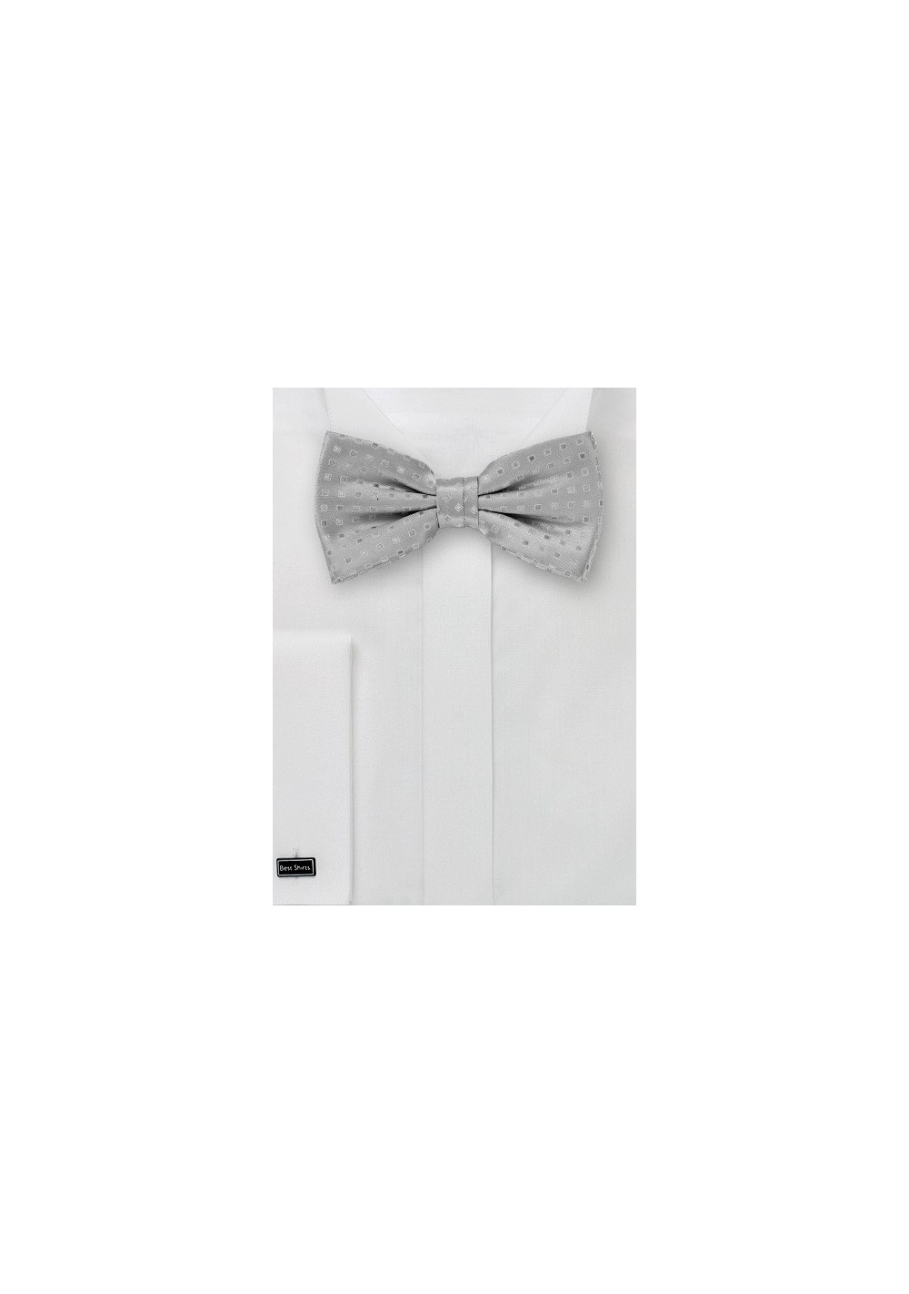 Silver Bow Ties - Bow Tie & Matching Pocket Square