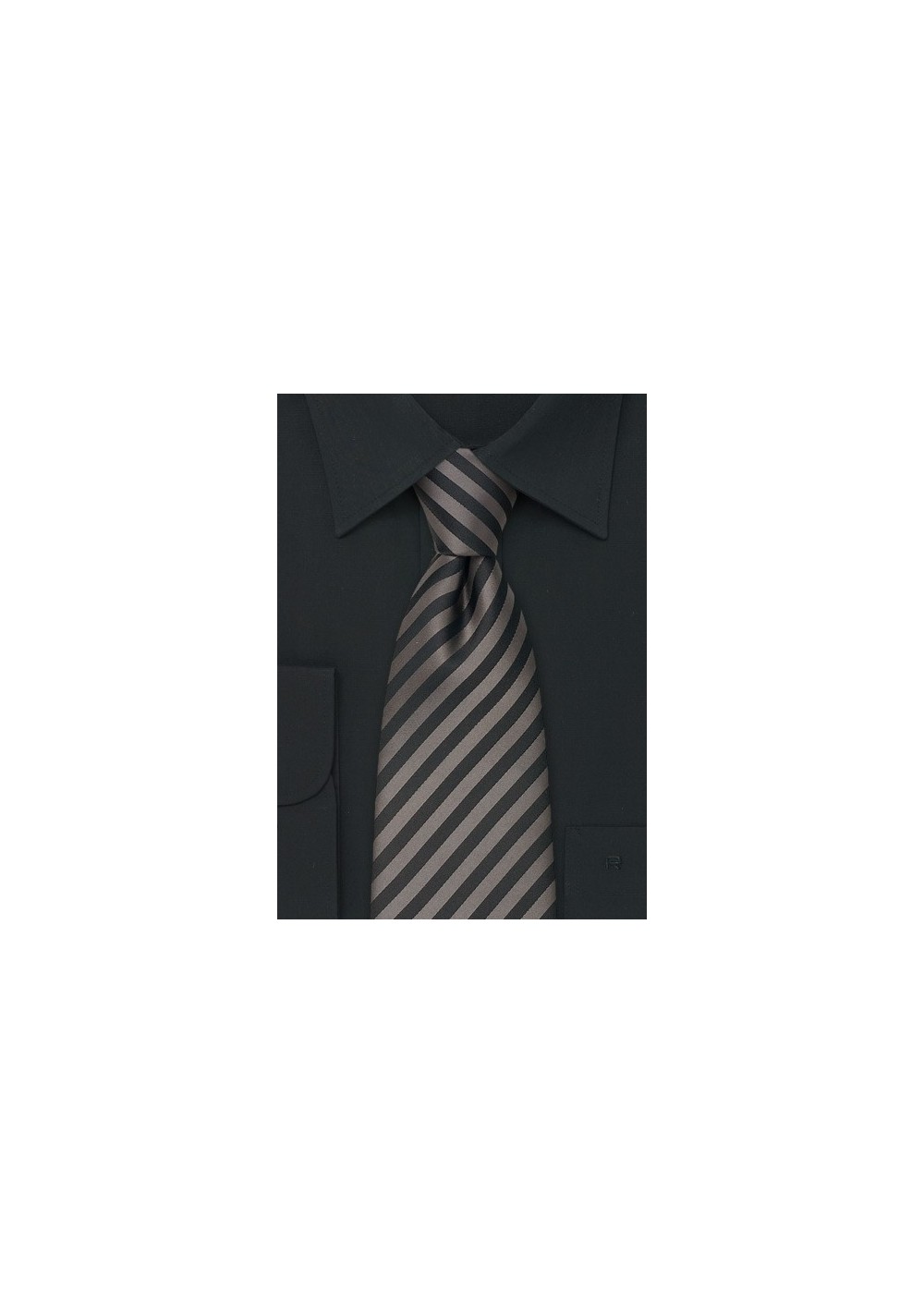Dark Gray Silk Tie in XL