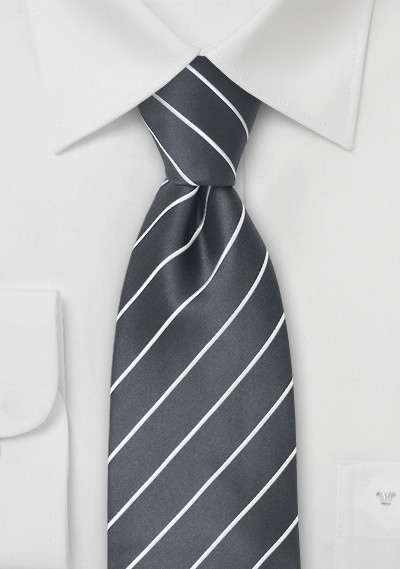 Elegant men's ties - Graphite striped necktie
