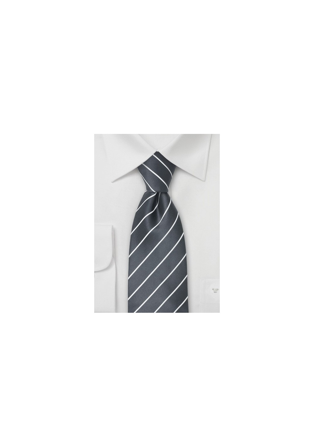 XL Men's Ties - Dark gray XL silk tie