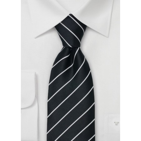 Extra Long Men's Ties - Black & Gray XL Necktie