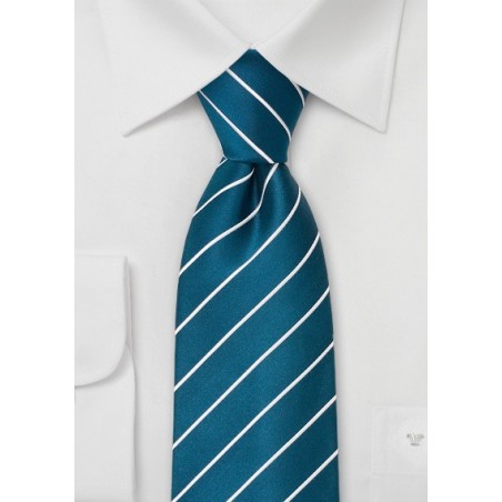 Turquoise Ties - Striped Turquoise Silk Tie