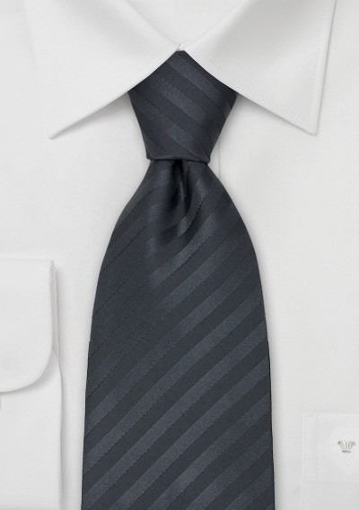 Extra Long Neck Ties - XL Mens Tie in Dark Gray
