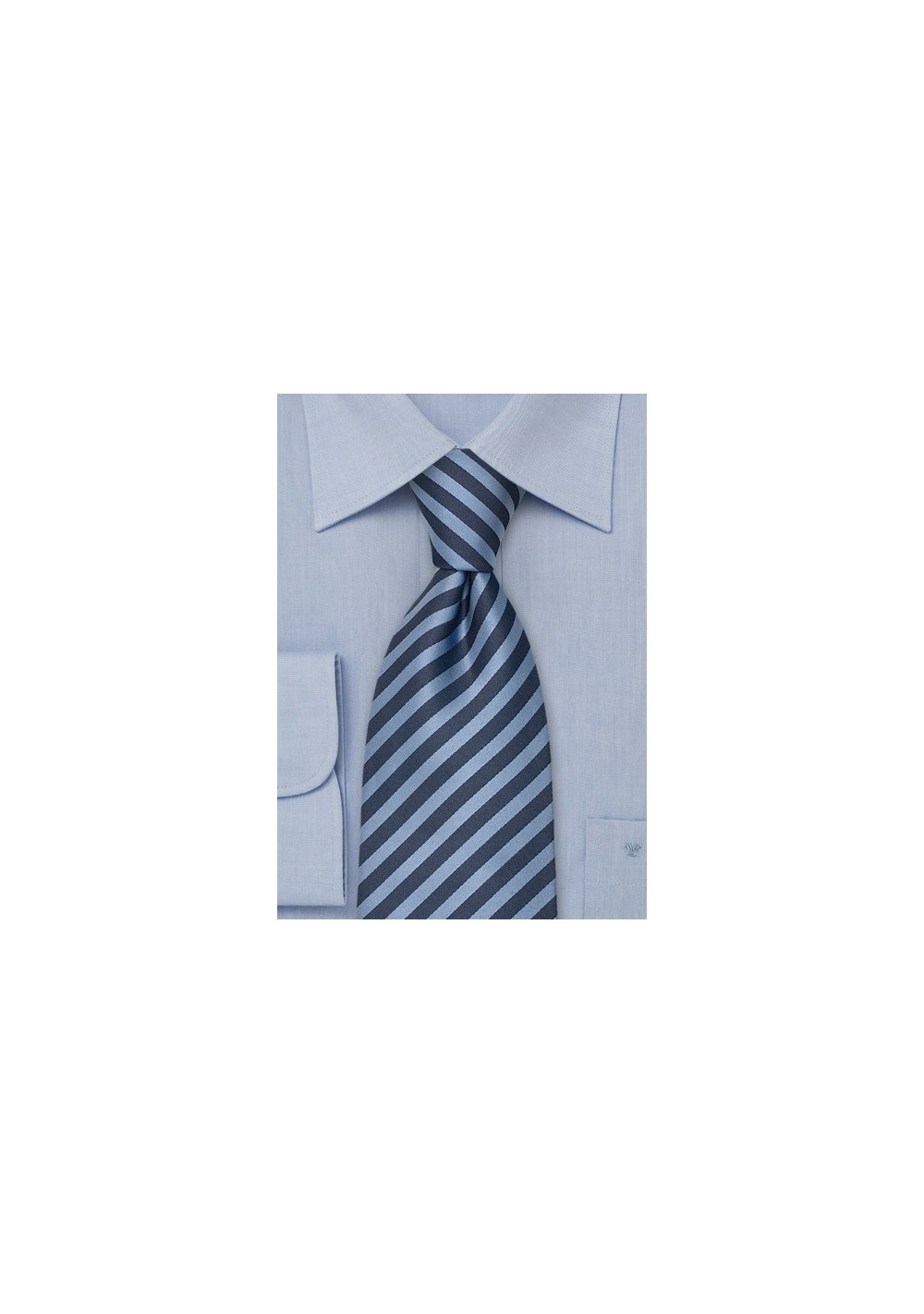 Blue Silk Ties - Modern Striped Silk Tie in Blue