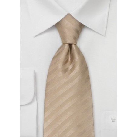 Wedding Neck Ties - Light Brown Striped Tie