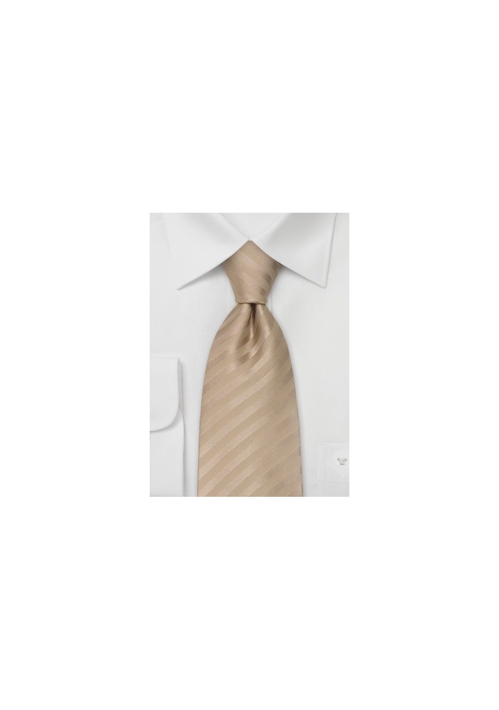 Solid Color Extra Long Ties - XL Mens Necktie in Tan-Brown