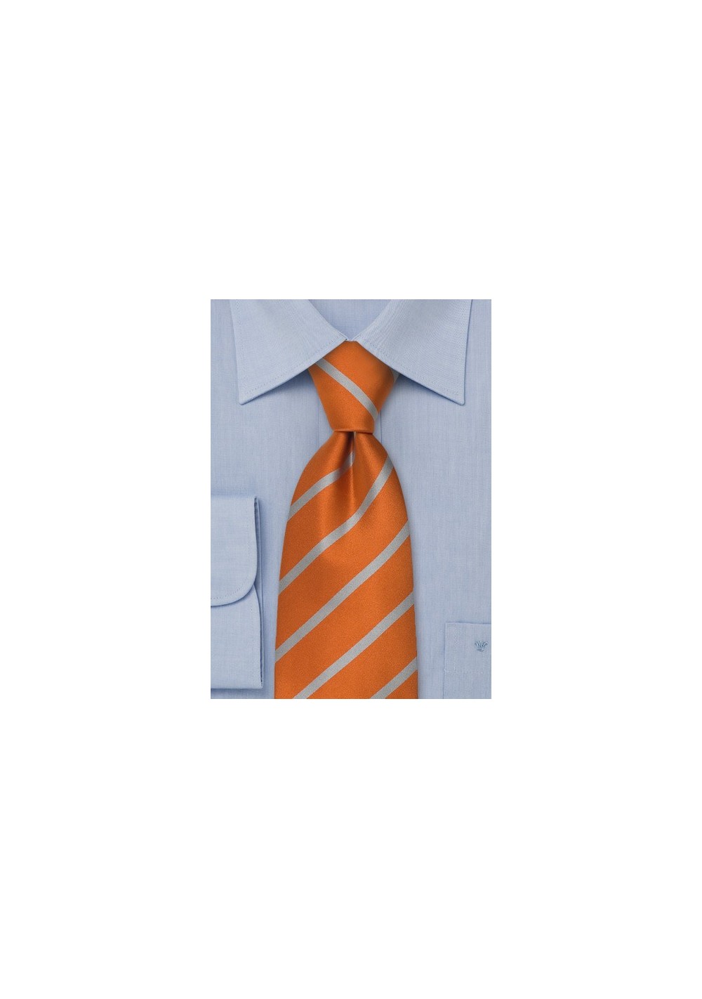 Orange Silk Ties - Classy orange striped necktie