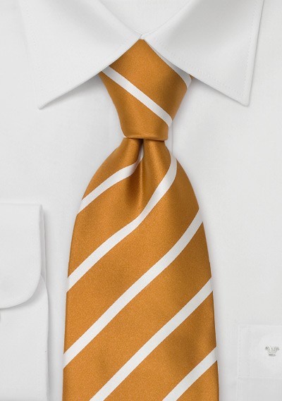 Golden Yellow Silk Ties - Striped necktie gold-yellow