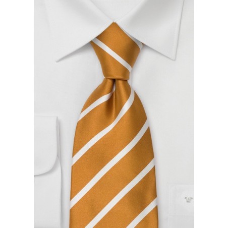 Golden Yellow Silk Ties - Striped necktie gold-yellow