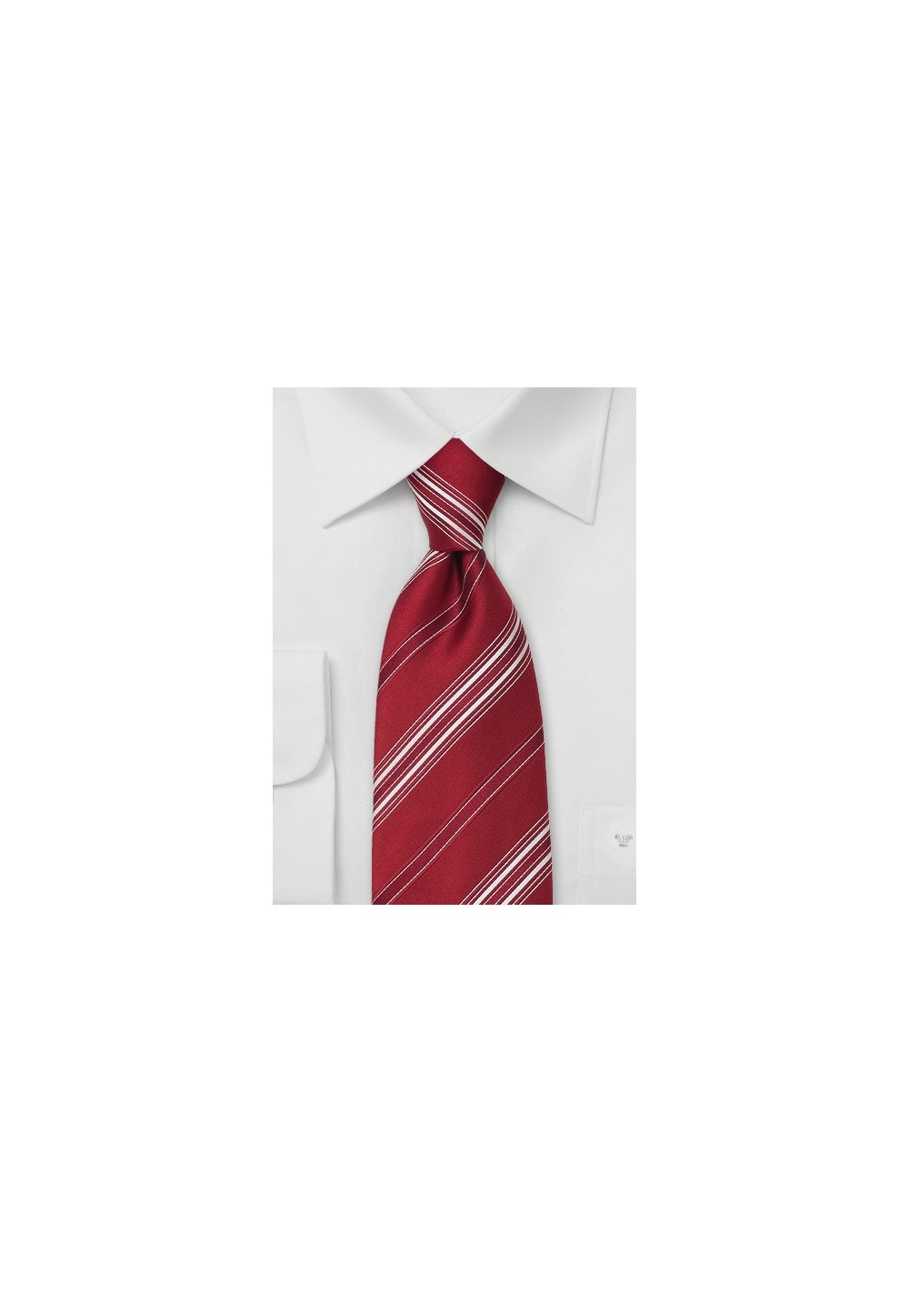 Italian Designer Ties - Red Striped Tie by Cavallieri