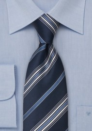 Blue Italian Designer Silk Tie by Cavallieri