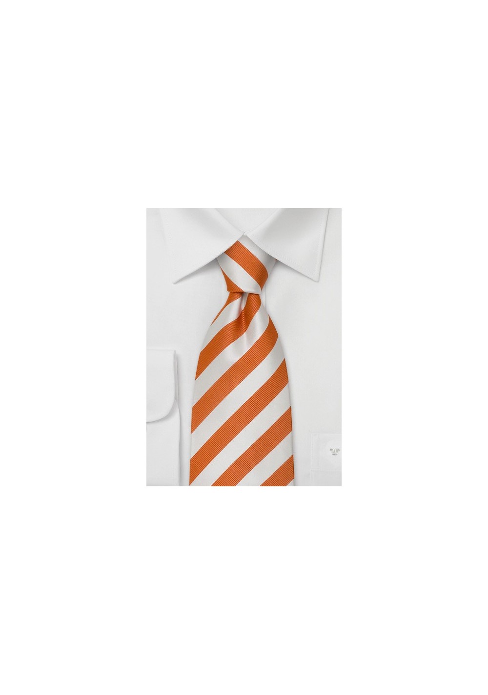 Orange Neckties - Orange and white striped tie