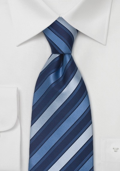 Elegant Blue Necktie in XL Length