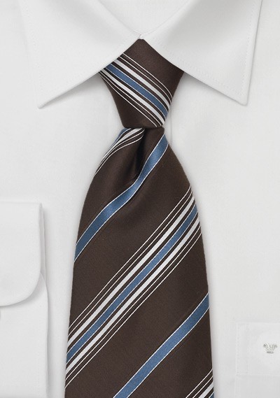 Brown & Blue Designer Tie by Cavallieri