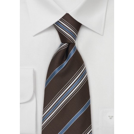 Brown & Blue Designer Tie by Cavallieri