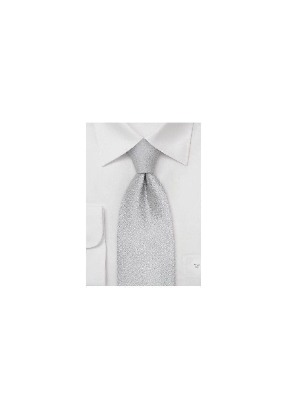 Designer Neckties by Chevalier - Solid Necktie in Platinum-Silver