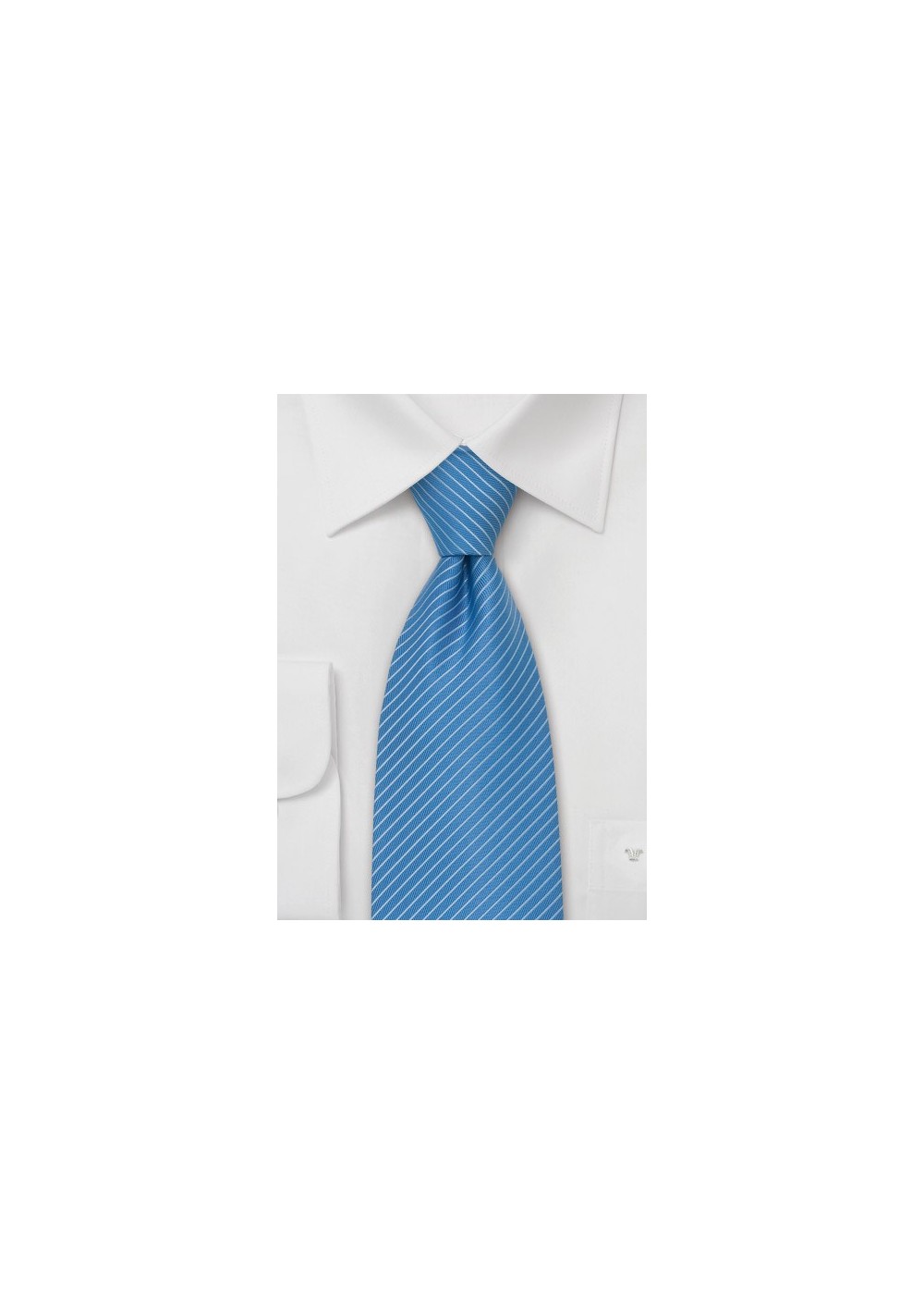 Light Blue Ties - Modern Striped Tie in Cornflower Blue