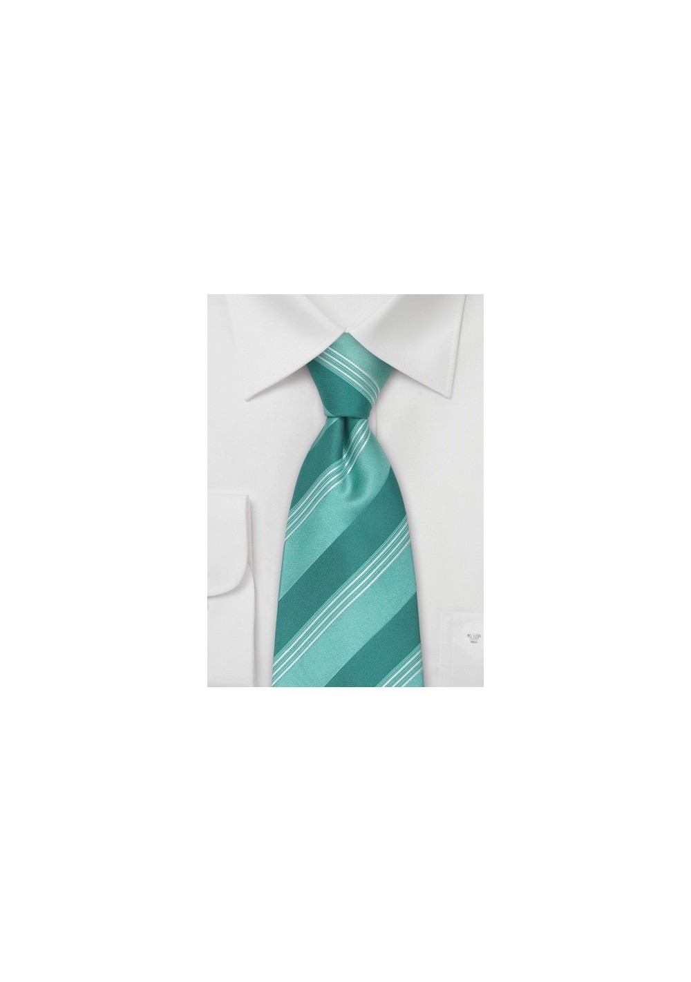 Seafoam Green Striped Kids Tie