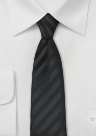 Striped Black Skinny Tie