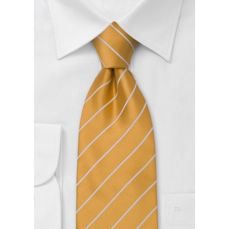 Extra Long Necktie in Amber-Yellow