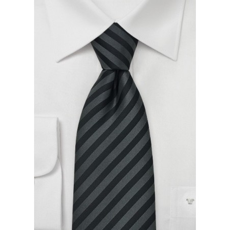Dark Charcoal Gray Silk Tie in XL Length