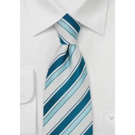 Turquise & White Striped Tie