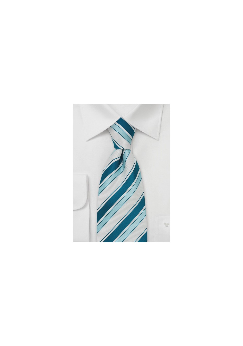 Turquise & White Striped Tie