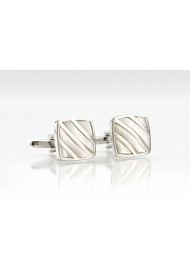 Festive Cufflinks With Mother-of-Pearl Inlay