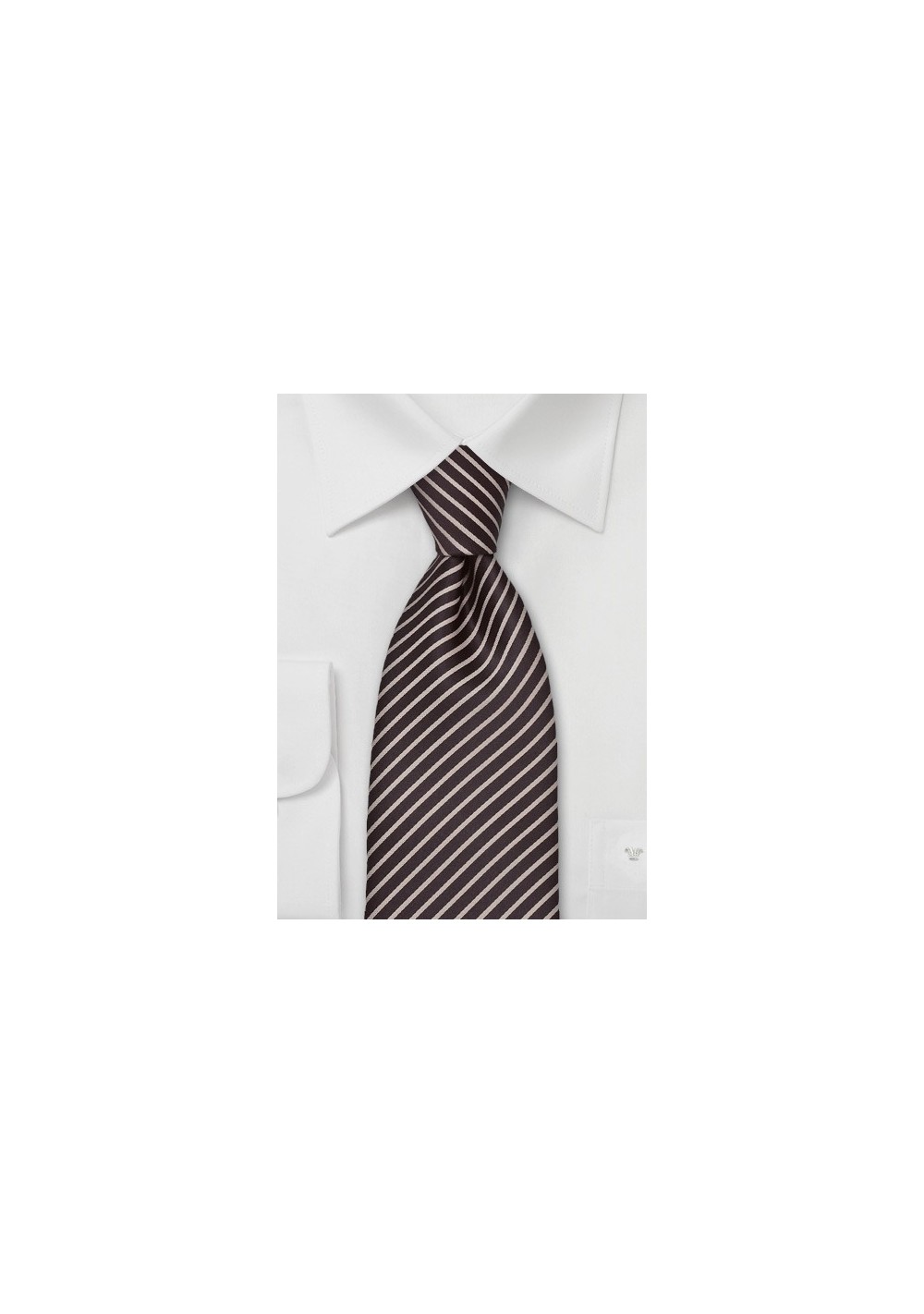 Coffee Brown and Tan Striped Tie