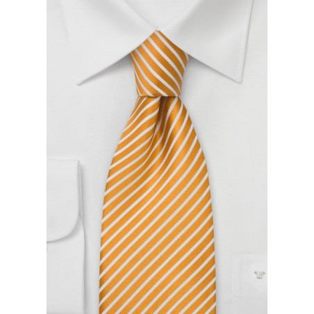 Sunflower Yellow Striped Silk Tie