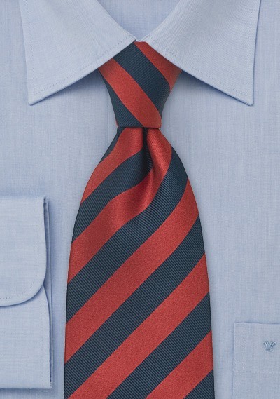 Navy and Red Striped Necktie