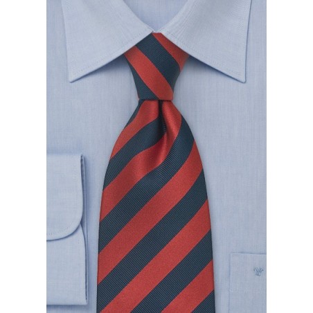 Navy and Red Striped Necktie