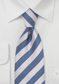 Blue and Light Silver Striped Necktie