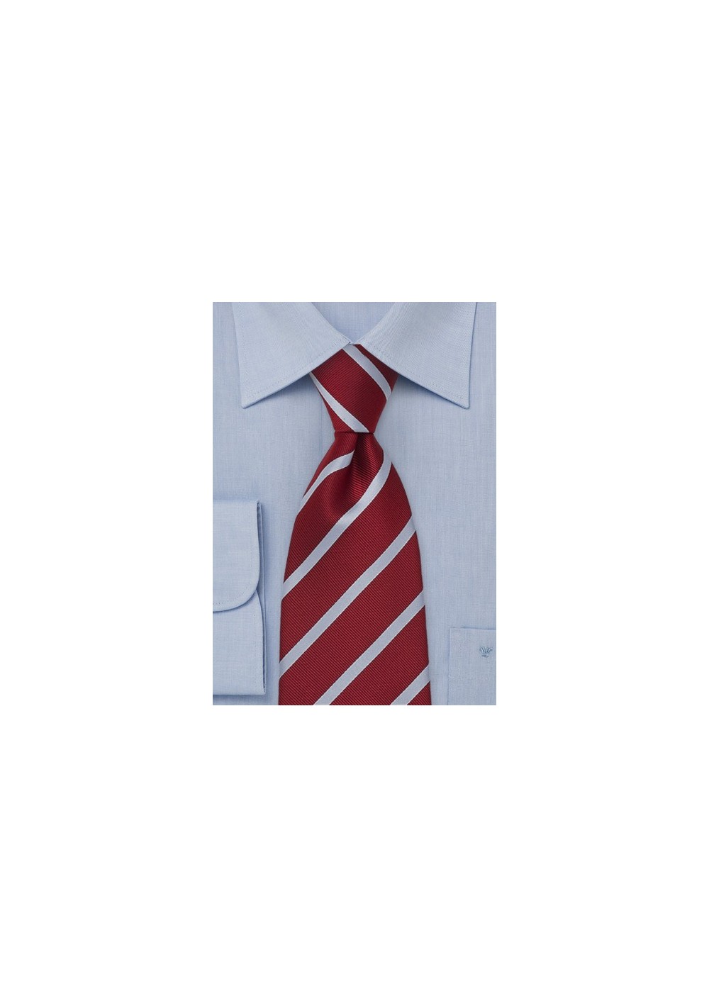 Cherry Red Striped Mens Tie