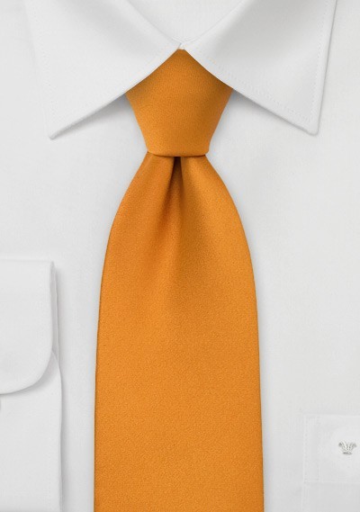 Solid Amber Orange Necktie