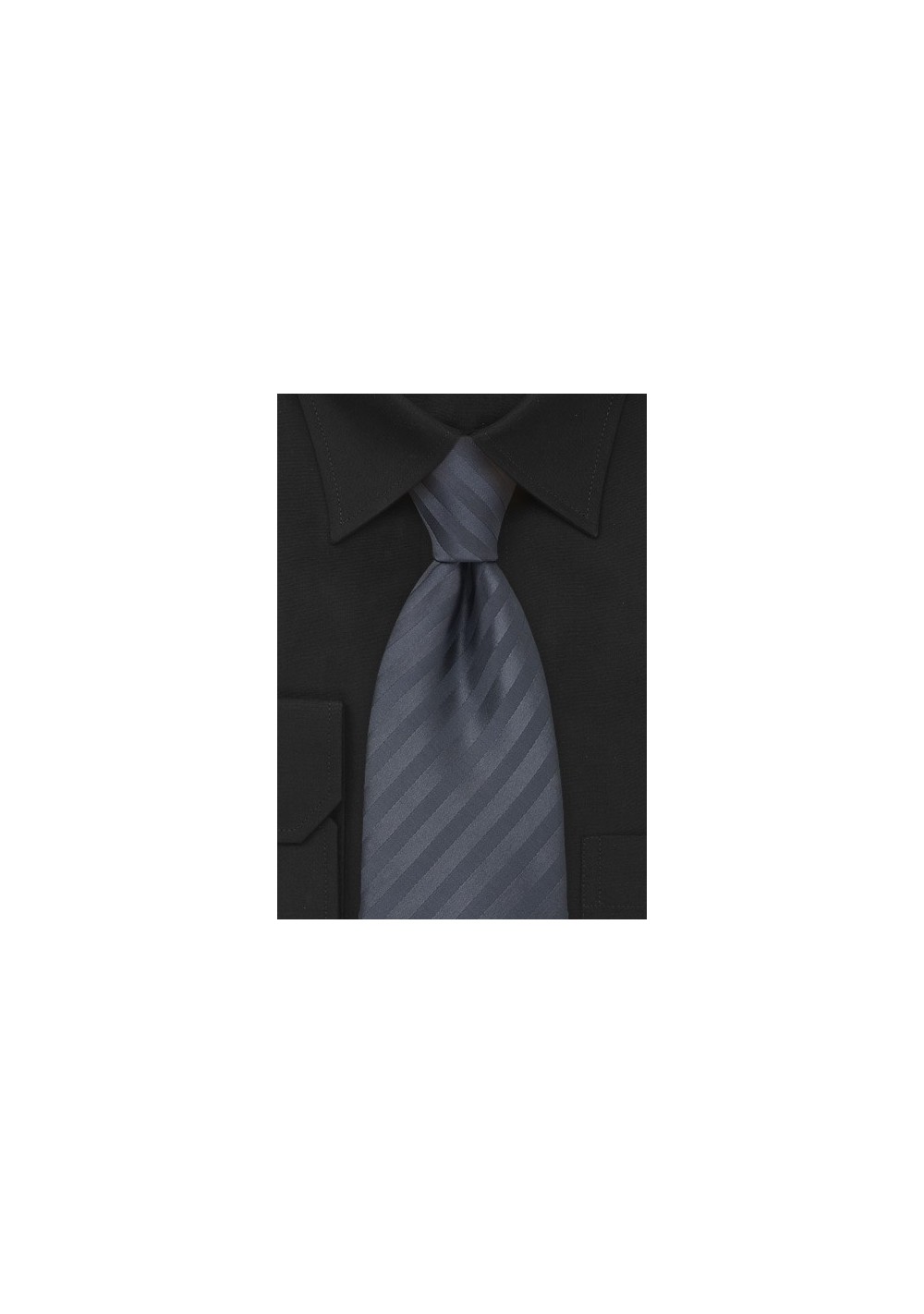 Charcoal Gray Striped Tie