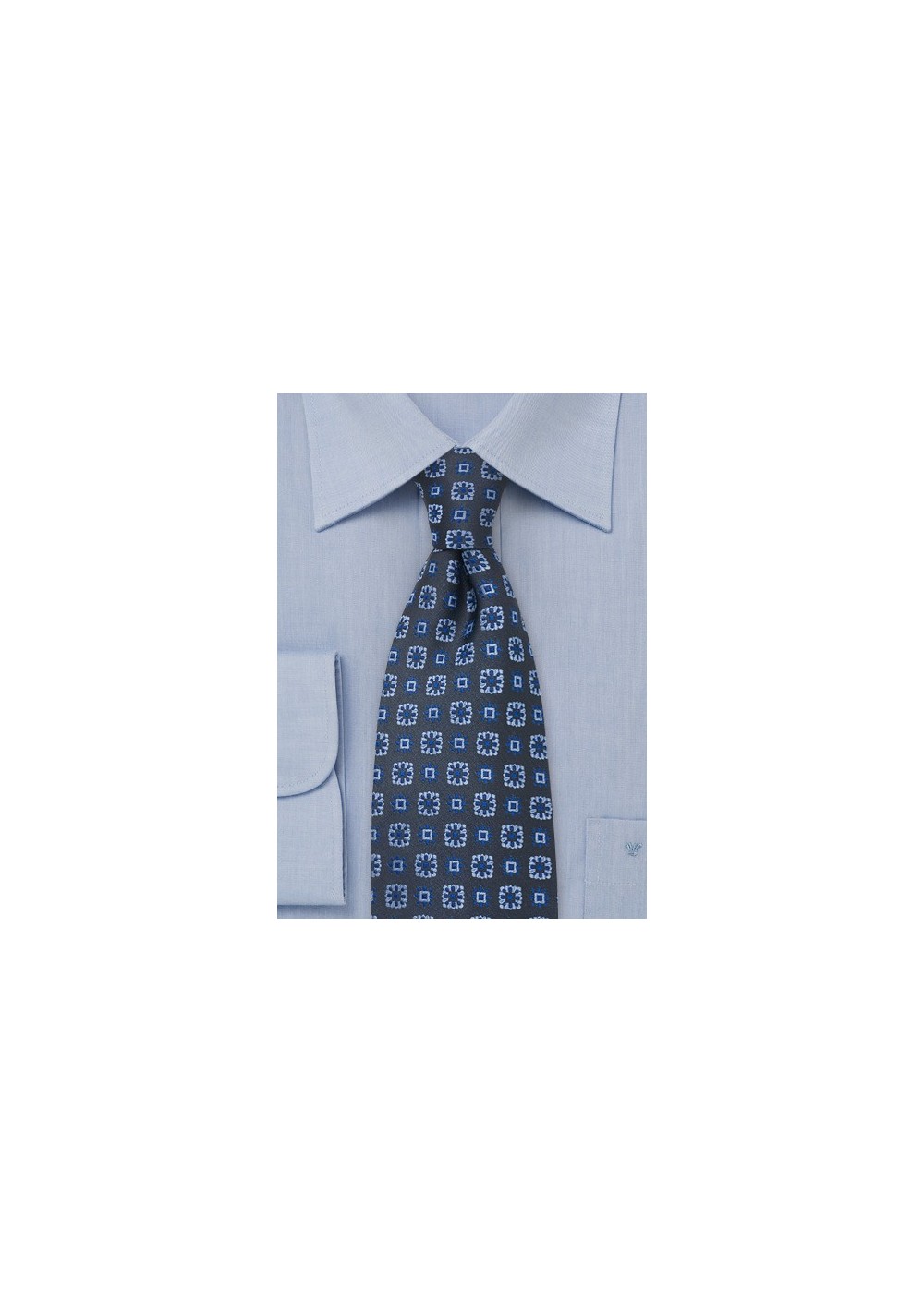 Blue Floral Silk Tie by Chevalier