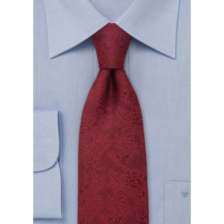 Cherry Red Floral Tie by Chevalier