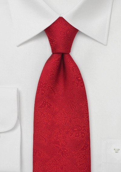 Floral Silk Tie by Chevalier in Venetian-Red