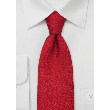 Floral Silk Tie by Chevalier in Venetian-Red