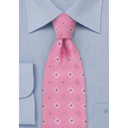 Rose-Pink Floral Tie by Chevalier