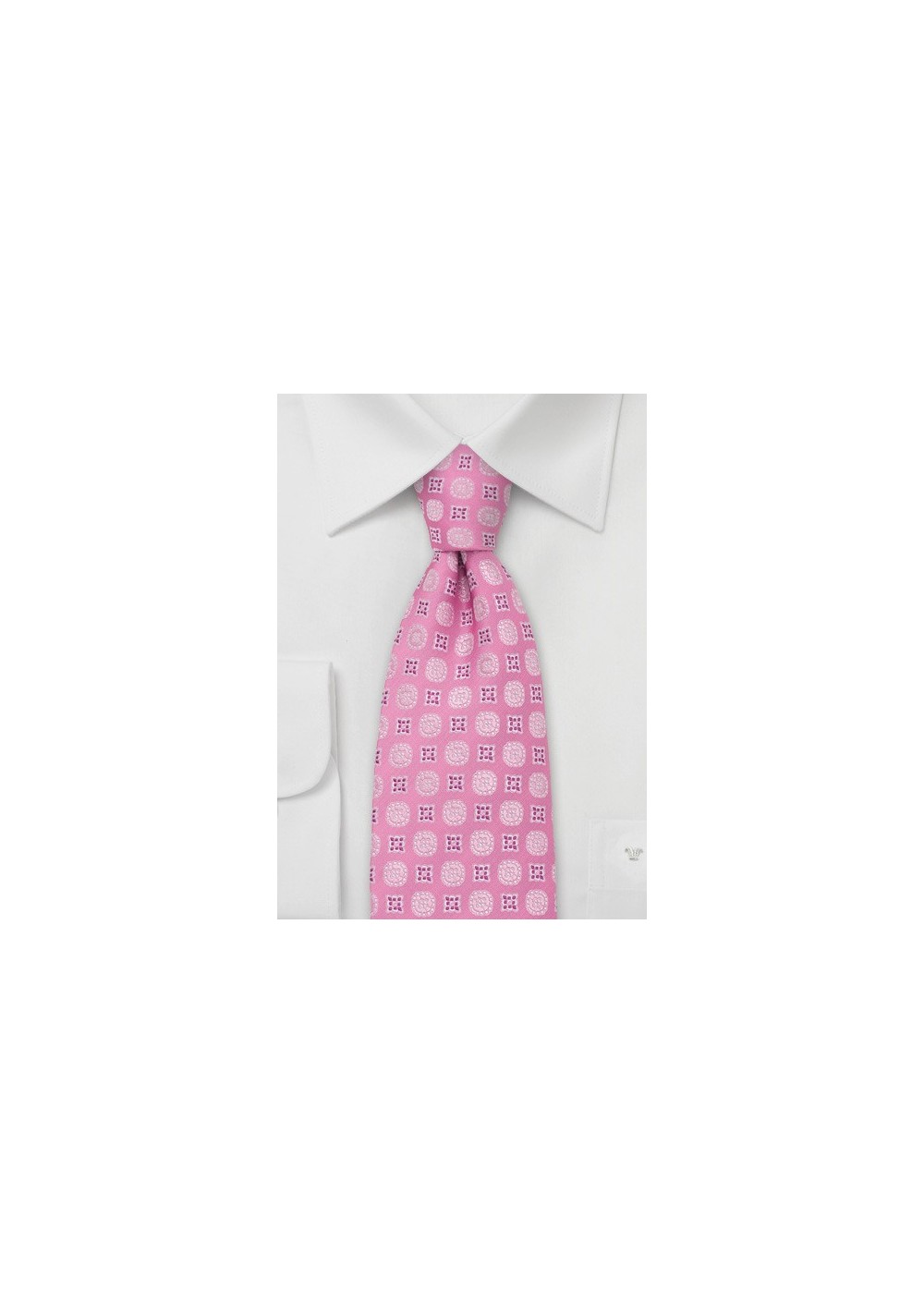 Pink Floral Pattern Silk Tie by Chevalier