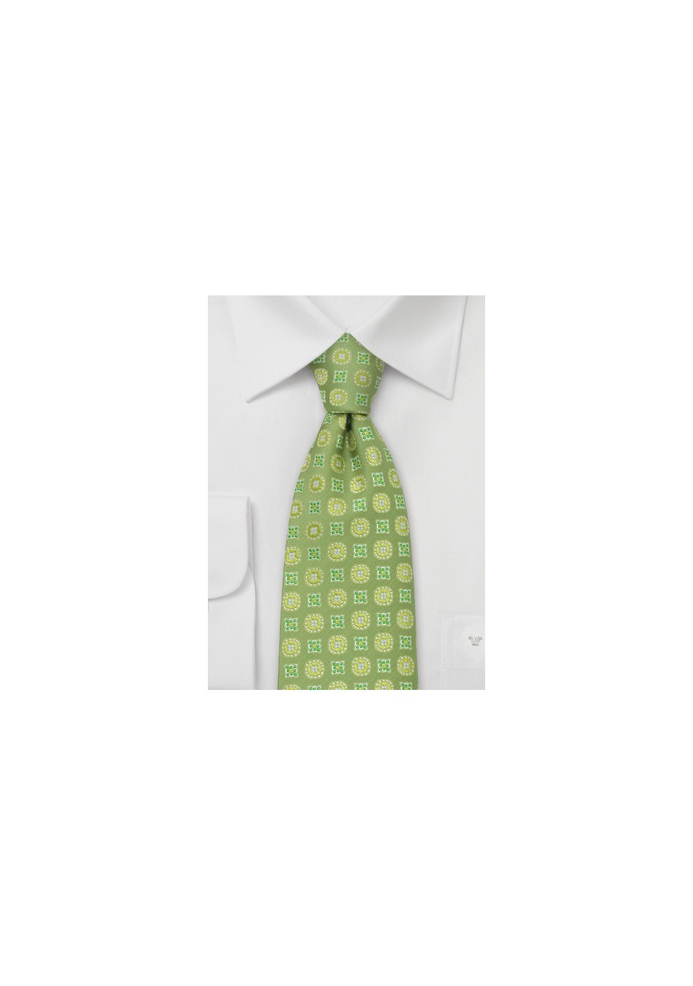 Lime Green Floral Tie by Chevalier