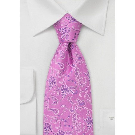 Pink Designer Necktie by Chevalier