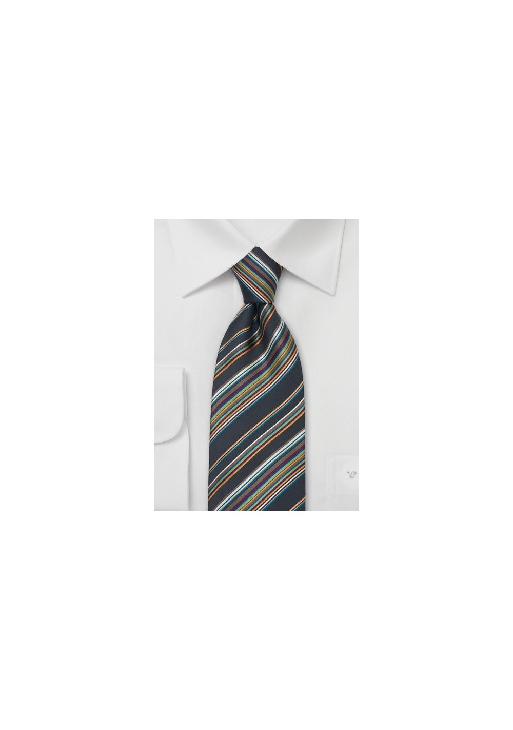 Modern Italian Striped Silk Tie