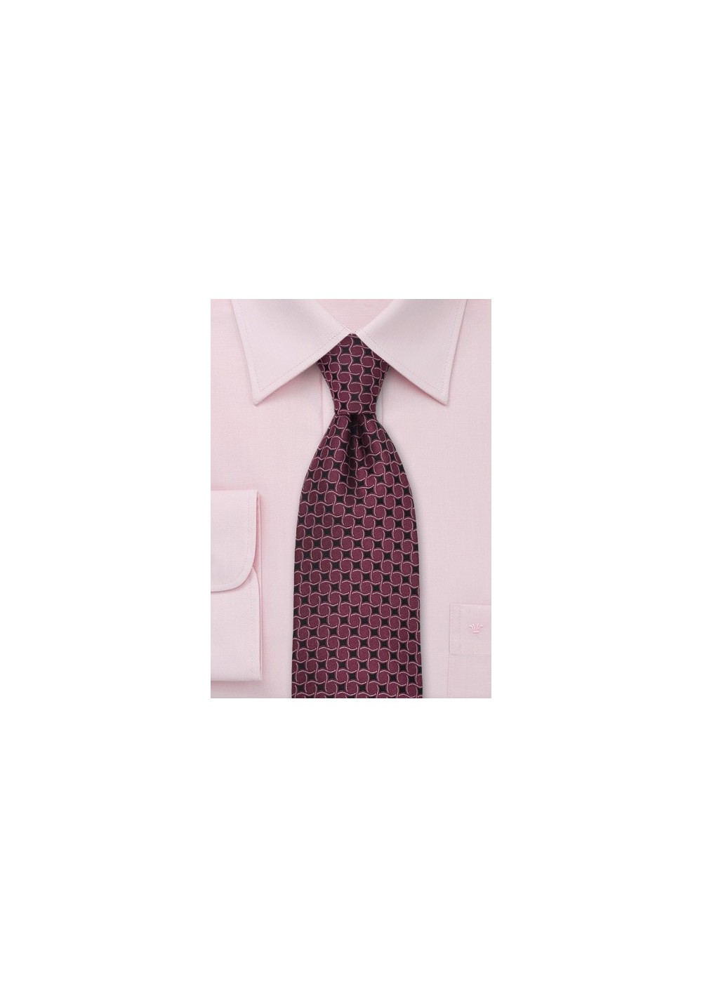 Burgundy-Red Designer Silk Tie